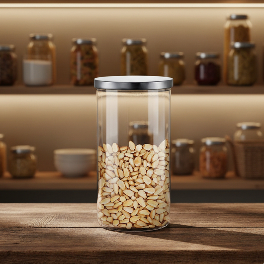 Pote de Vidro com Tampa de Metal, Pote de Vidro Hermético G - Ruvolo