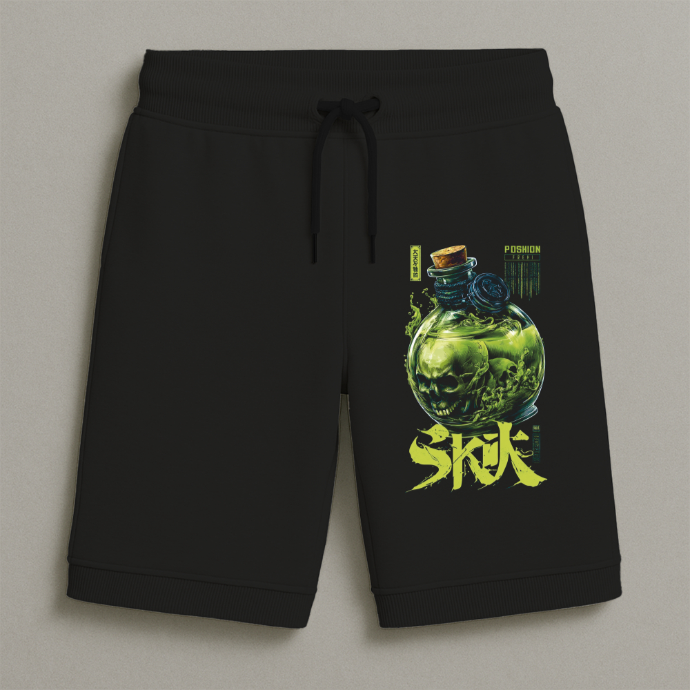 Bermuda Moletom Masculina Infantil Estampada Veneno Conforto Streetwear Do Tamanho 8 Ao 16