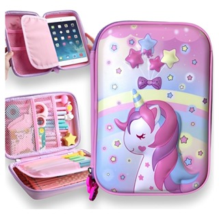 Estojo Escolar Infantil 3d Organizador 3 Divisórias Meninas em Oferta na Shopee