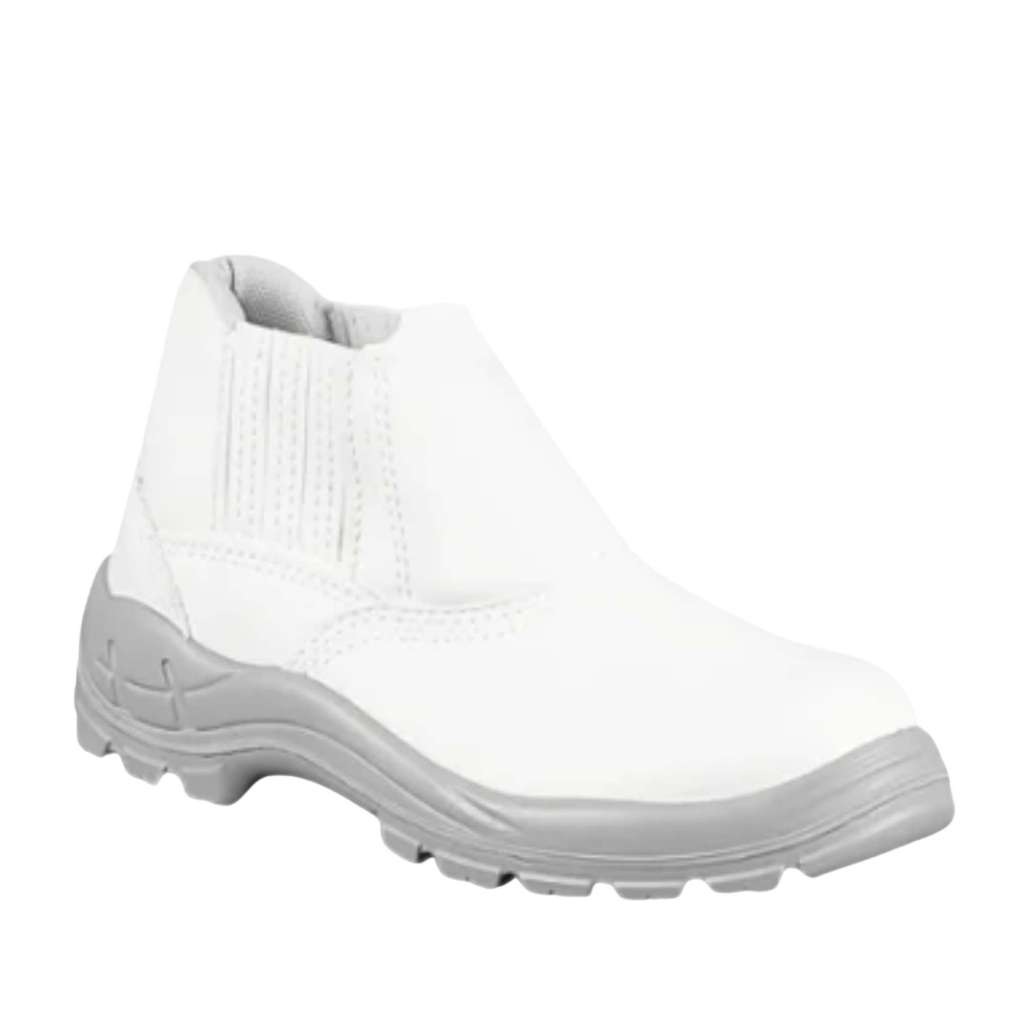 Botina Bota Branca Elástico Microfibra Bico de Plástico PU Bidensisade Segurança Confortável HESM em Oferta na Shopee