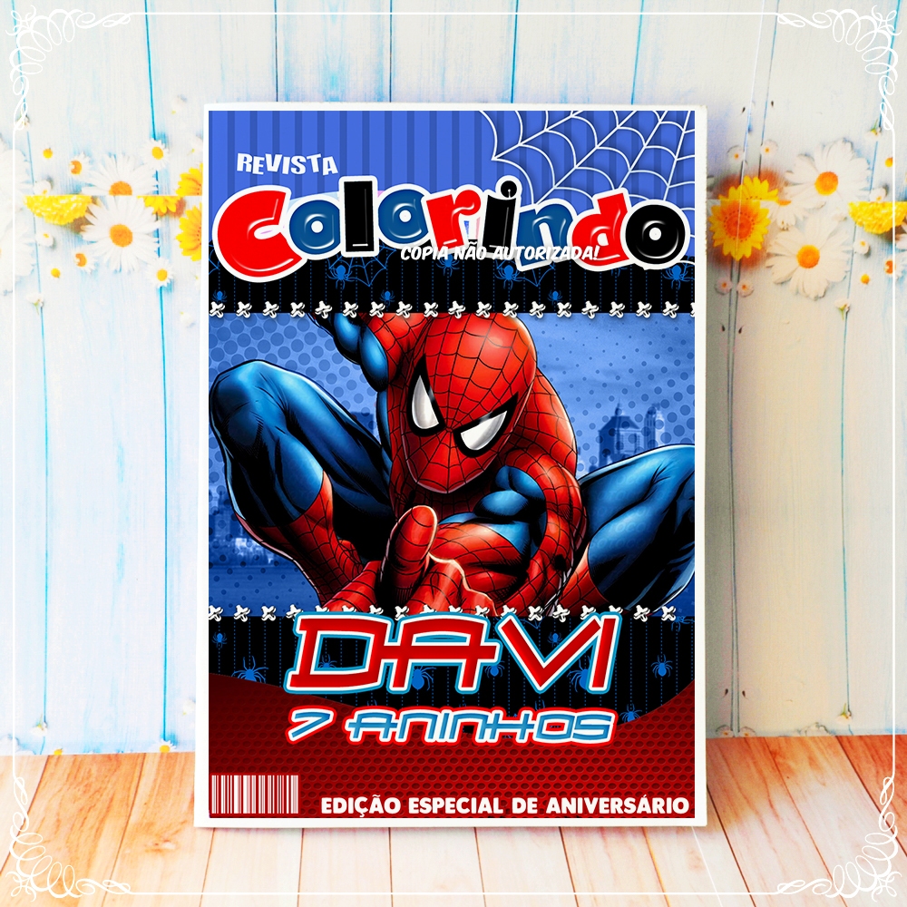 Revista Mini Pequena Personalizada Lembrancinha Festa Infantil Homem Aranha