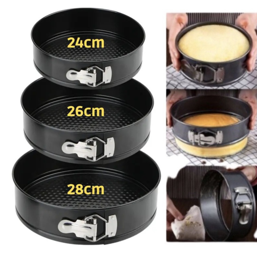 Assadeira Redonda Kit 3 Formas 24 ,26, 28cm Com Fundo Removível Antiaderente Bolos Tortas