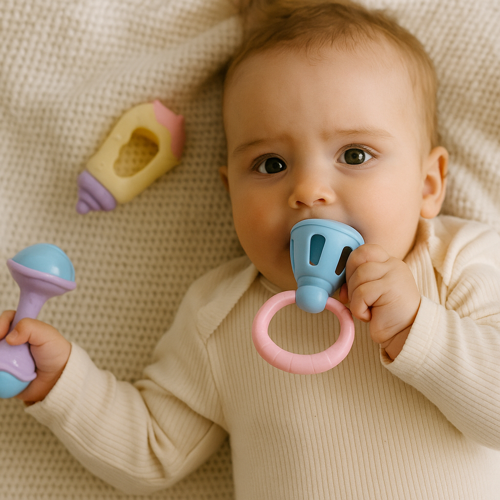 KIT 3 Brinquedo Infantil Chocalho Brinquedos para bebê Banho Menina Menino