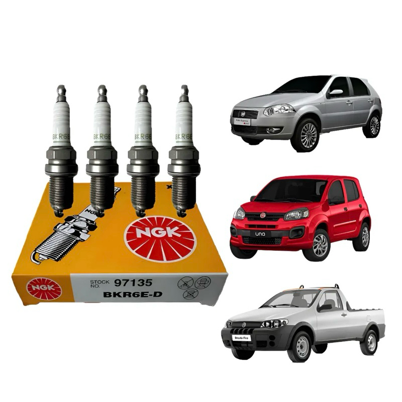 Vela De Ignição Fiat Fire 1.0 e 1.4 NGK BKR6ED- Strada Uno Palio Todos Fire