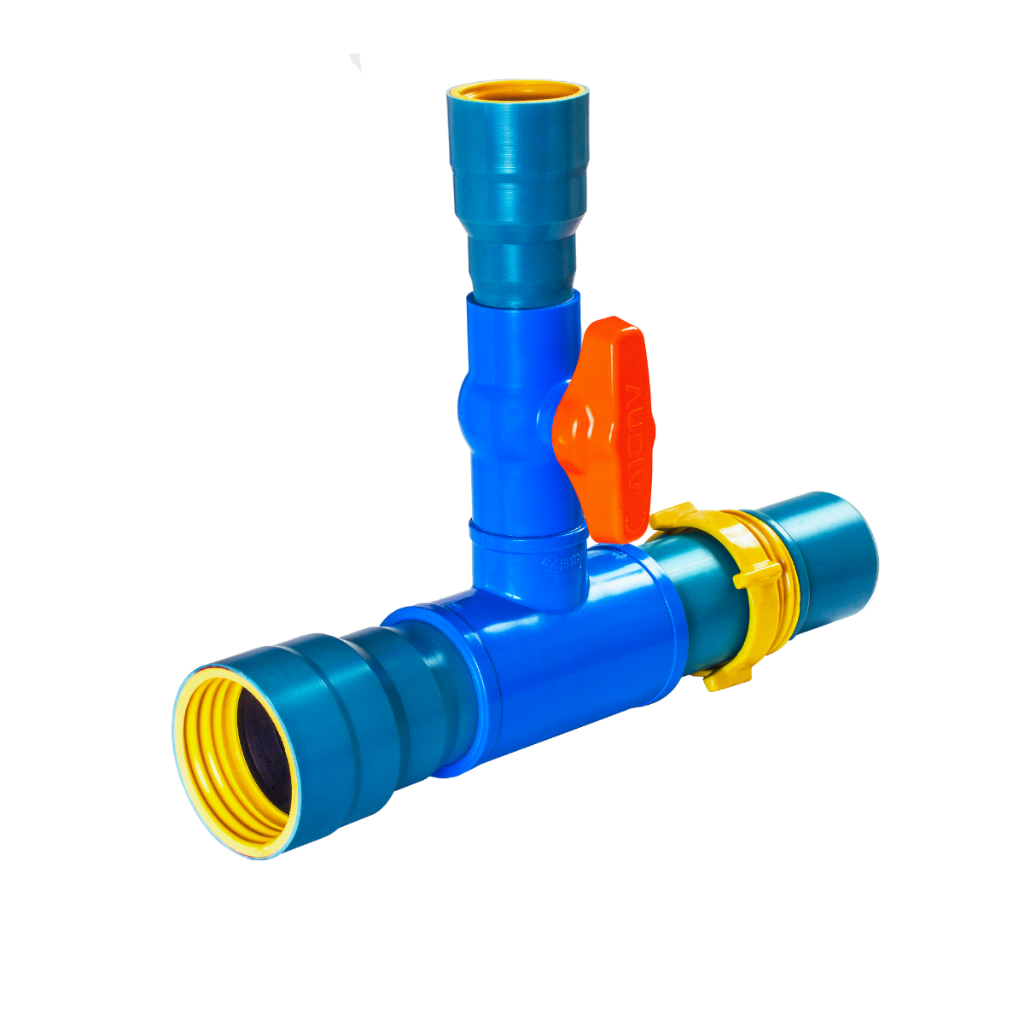 Tê Derivação Rosca Gás 2" x 2" | Registro Esfera 2" Embutido | Tubo PVC Engate Rosca
