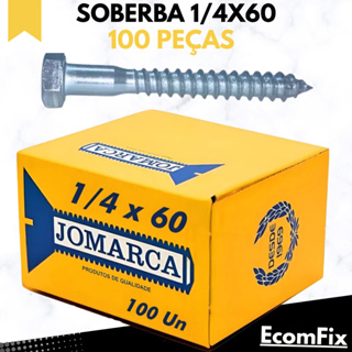 Parafuso Sextavado Rosca Soberba 1/4x60 Caixa Com 100 Peças - JOMARCA em Oferta na Shopee