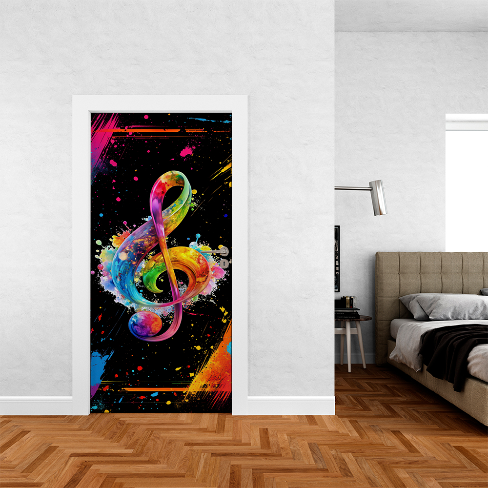 Capa De Porta Decoração de Casa Tema Volta as Aulas Ensino Artes Pintura Em Tecido 0,85x2,10m Veste Fácil Painel e Cores