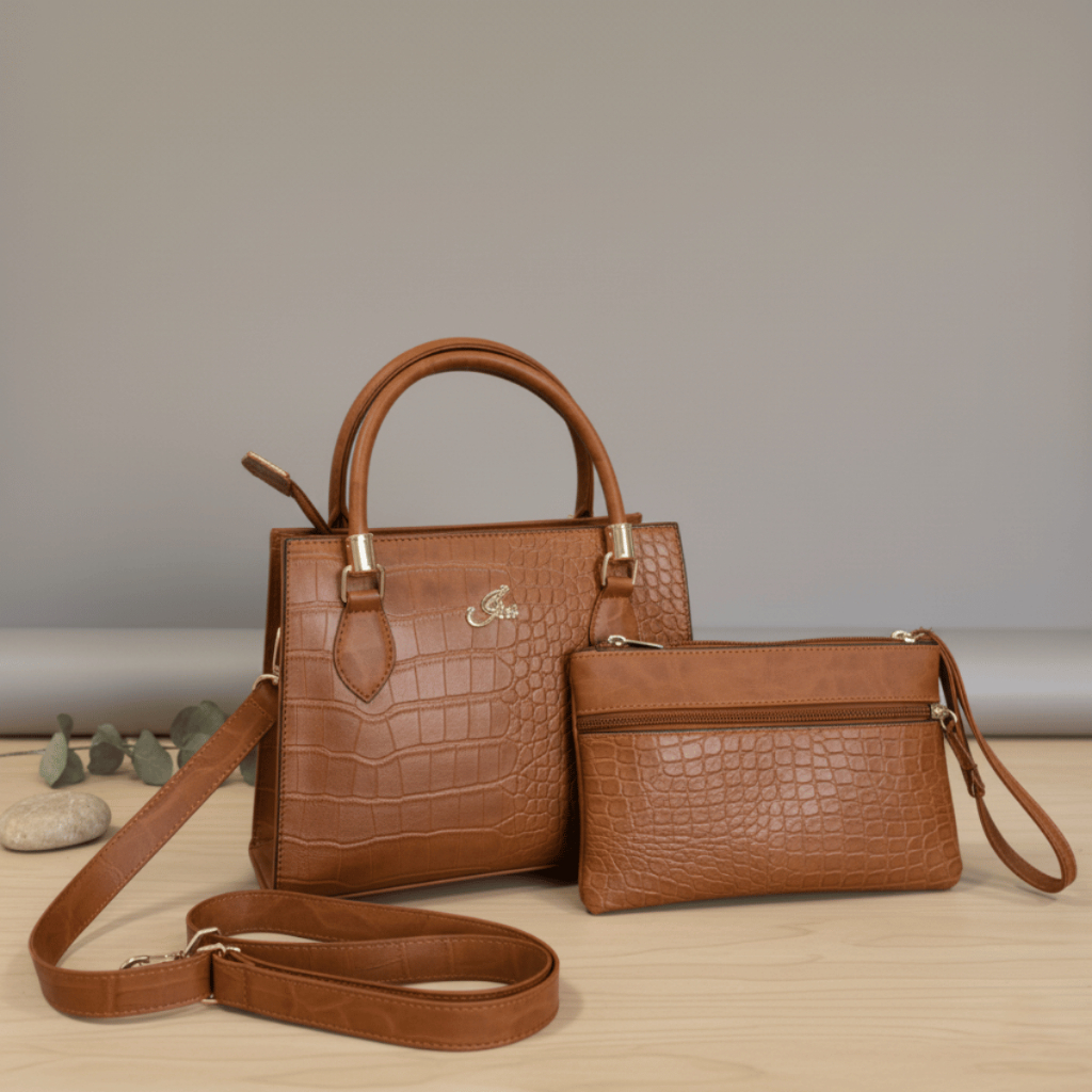 Kit 2 Bolsa Feminina Tote Elegante Transversal + Carteira de Mão Feminina com Alça de Punho em Oferta na Shopee