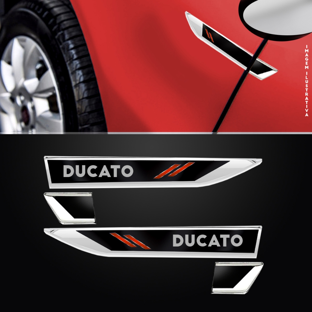 Par Adesivos Emblema Lateral Paralama Premium Porta Compatível Ducato