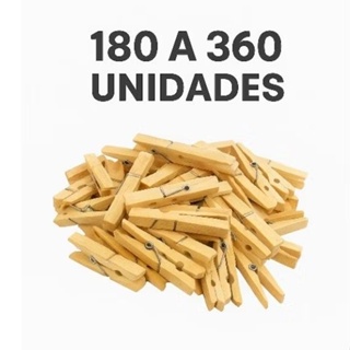“Kit Prendedor de Roupa Madeira | 180 a 360 Unidades | Forte e Durável | Ideal para Varal e Roupas Pesadas” em Oferta na Shopee