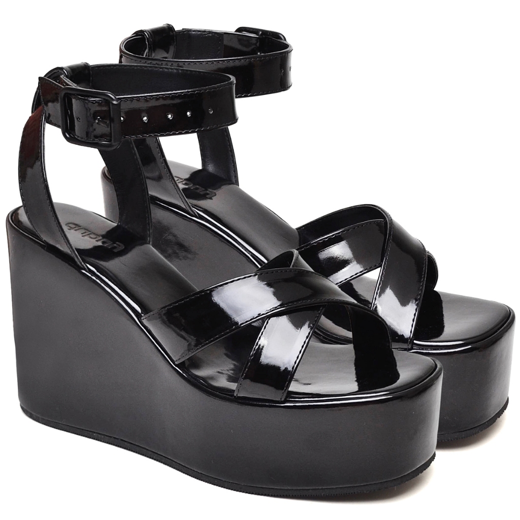 Sandália Plataforma Feminina Preto Alicia Dubuy 2112DB em Oferta na Shopee