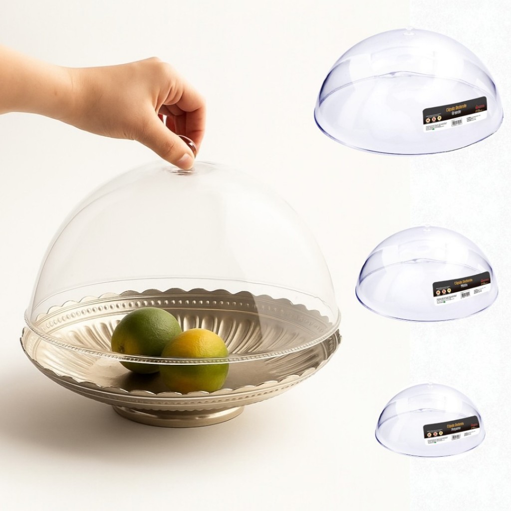 CUPULAS  ACRILICO PROTETOR TAMPA ALIMENTOS P15CM, M23CM, G33CM BOLOS DOCES TORTAS MESA POSTA