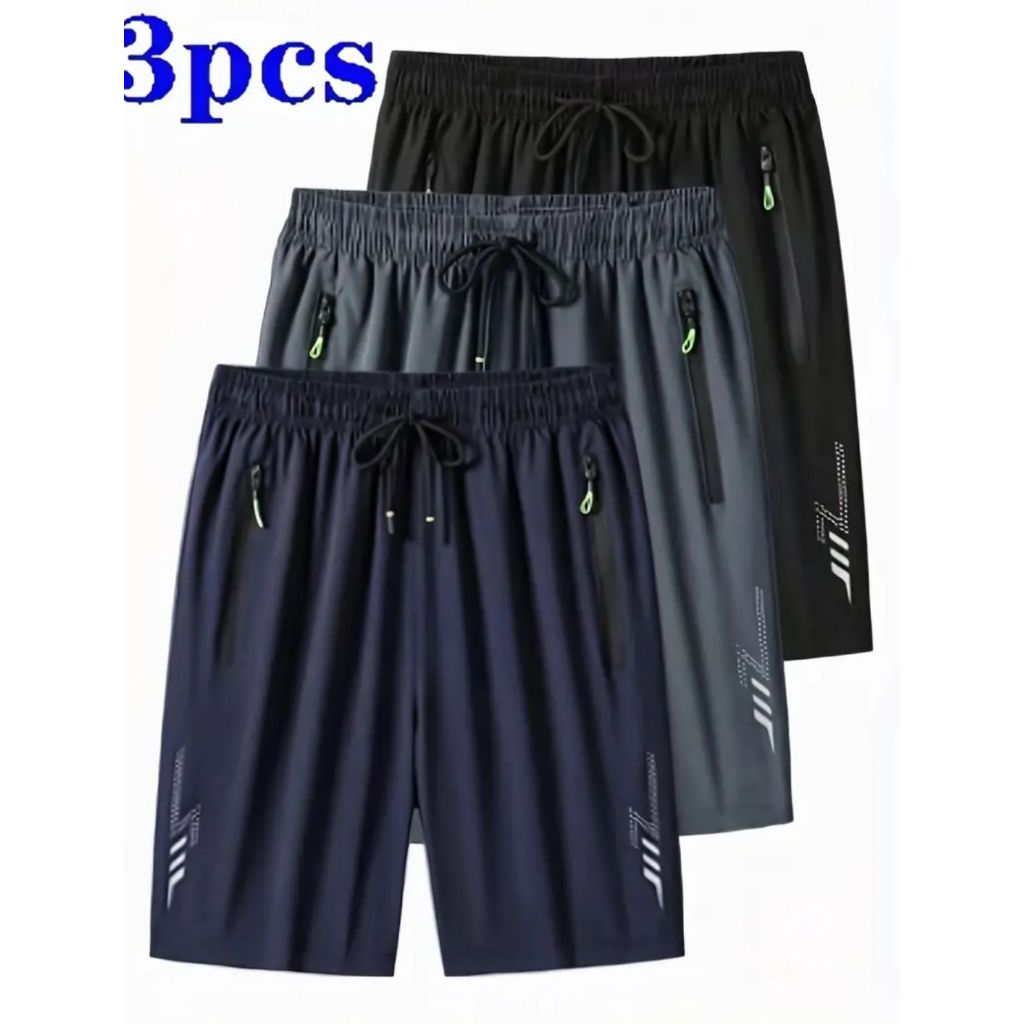 Kit 3 Short de Elastano Dry fit Bermuda de Praia Piscina e Academia