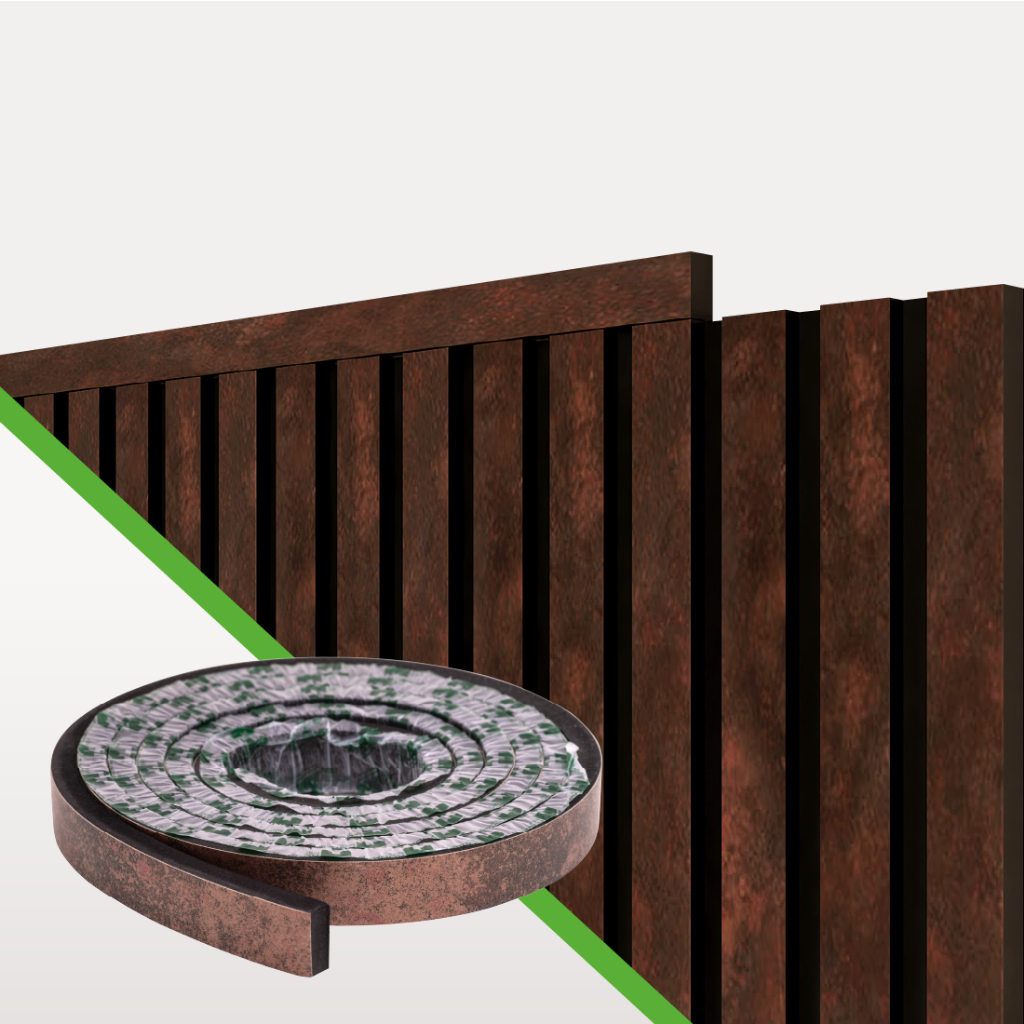 Perfil de Acabamento Painel Ripado Laminado de EVA | Cor Corten | Linha Urban em Oferta na Shopee