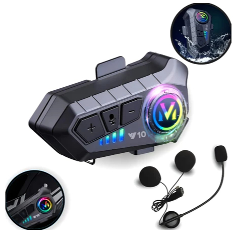 Fone De Ouvido Para Capacete Bluetooth Sem Fio Com Microfone Motoqueiro Y10 Preto em Oferta na Shopee