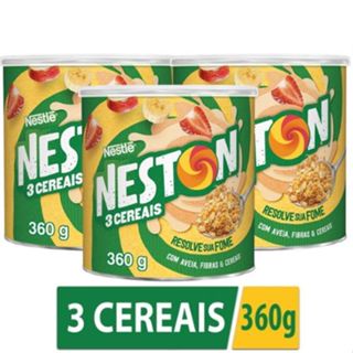 Neston 3 Cereais Lata 360g - Nestlé | Aveia - Fibras e Cereais 1 - 2 ou 3 Unidades em Oferta na Shopee