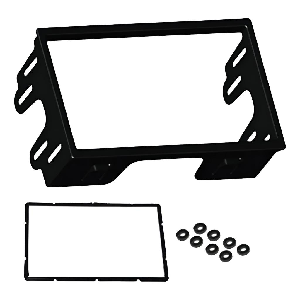 Moldura Painel 2 Din Golf Polo Fox Fiesta Ecosport Dvd/mp5 Cor: Prata - Código: 4052