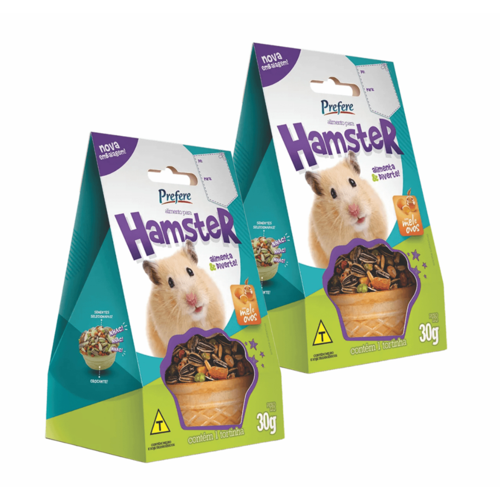 kit 2un Tortinha Hamster 30g Sementes Prefere