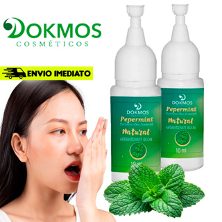 Kit 2 Aromatizador Bucal Óleo Essencial - Halito Refrescante Hortela Natural 10ml Dokmos Pepermint em Oferta na Shopee