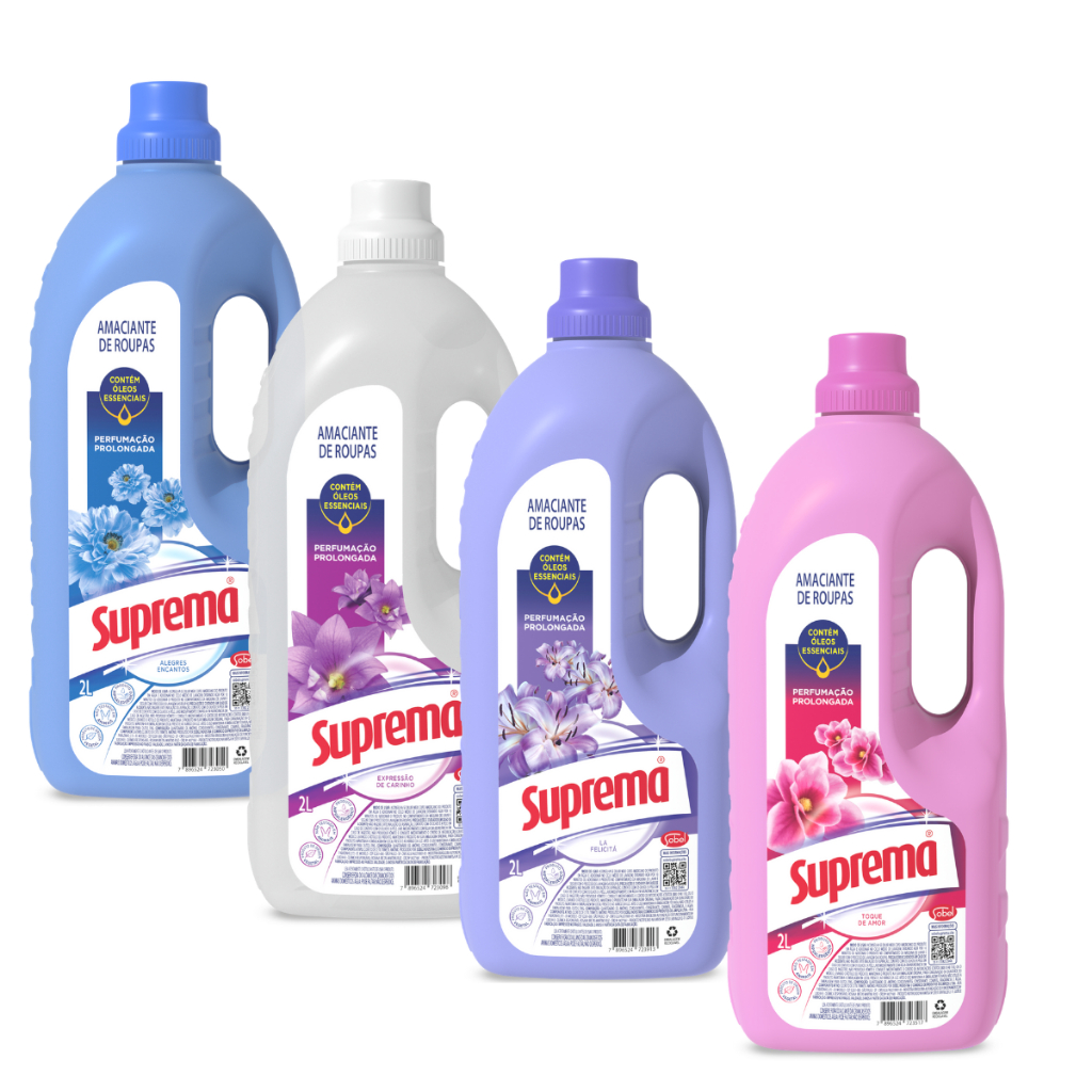 Kit de Amaciante De Roupa Suprema 2 e 4 Unidades Aromas Sortidos Lavanderia