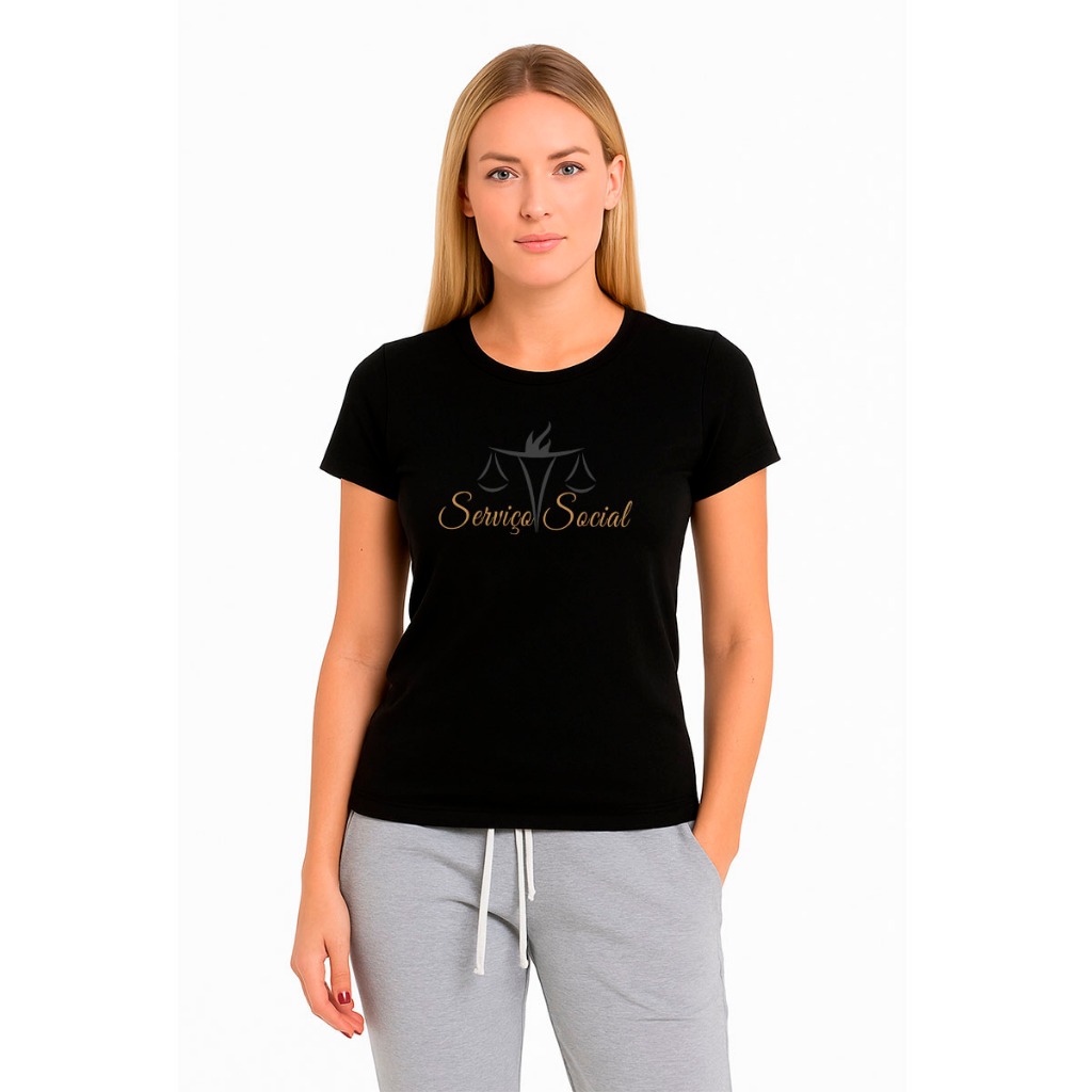 Camisa Feminina Serviço Social Camiseta Assistente Social Blusinha Babylook Manga Curta