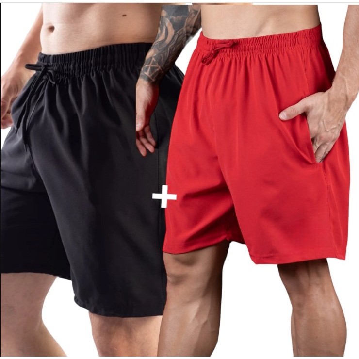 Shorts Masculino com Elastano Mauricinho Academia Esporte Treino Bermuda Praia Básico Liso