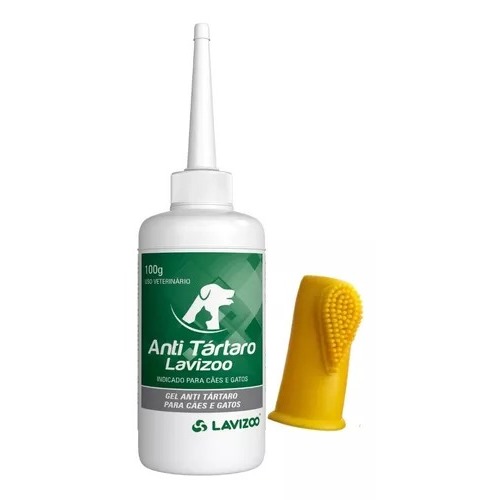 Gel Dental Lavizoo Hálito/tártaro Cães E Gatos 100g + Dedeira