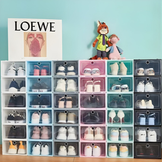 6/10/12/24 Caixas Organizadoras Para Sapatos e Tênis Empilháveis com Tampa Frontal em Oferta na Shopee
