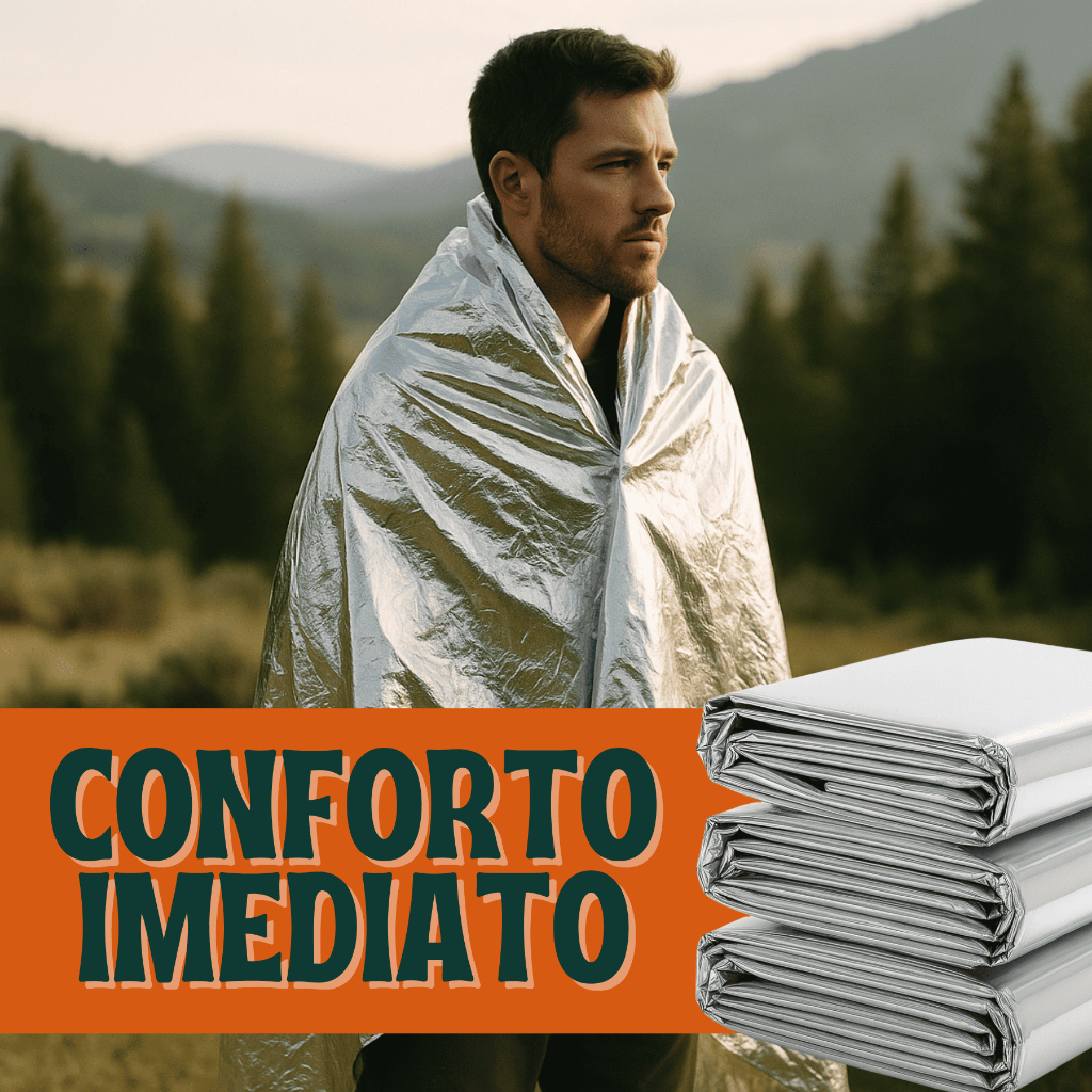 Kit Cobertor Manta Emergência Resgate Térmica Aluminizado Camping Primeiros Socorros Acampamento