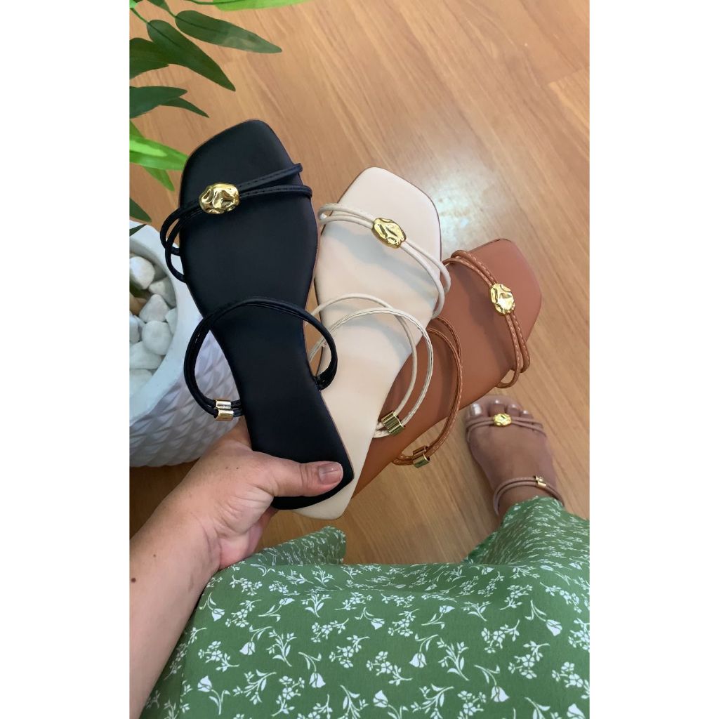 kit com 3 sandália feminina confortável sapato feminino confortavel rasterinha