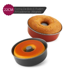 Forma De Bolo 22 Cm Antiaderente Vermelha Alegrete Assadeira