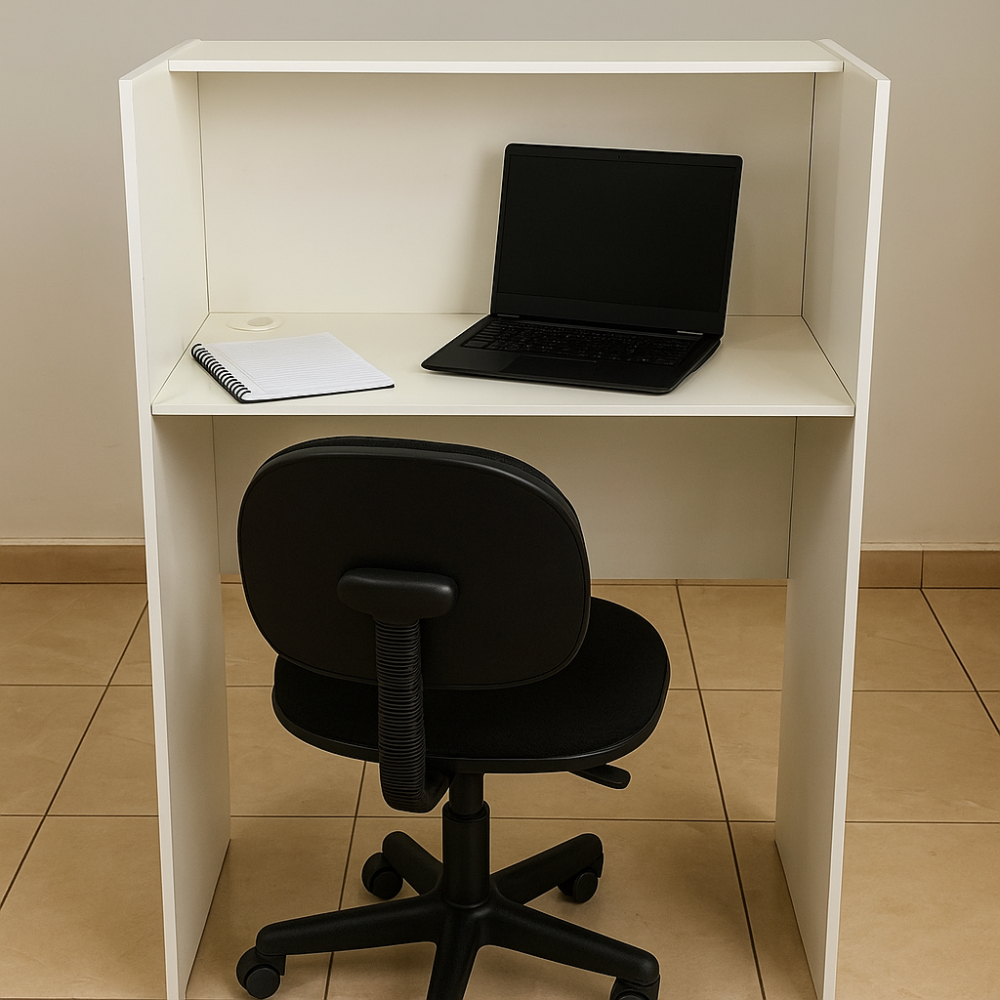 Mesa Balcão Baia Recepção Caixa Loja Buffet Call Center Valet Estacionamento Comercial Branco MDF