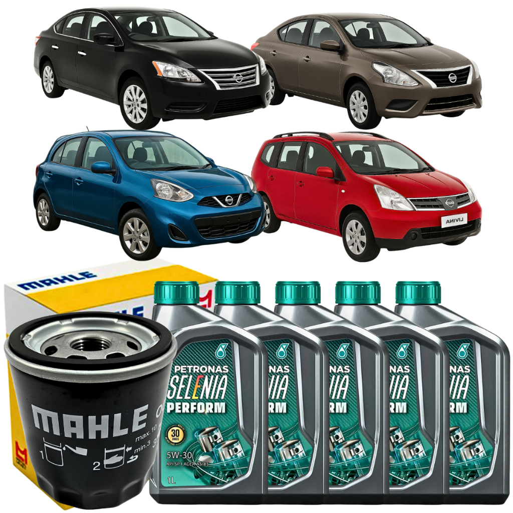 Imagem Kit Troca Óleo 5w30 Filtro March Versa Livina Sentra Tiida