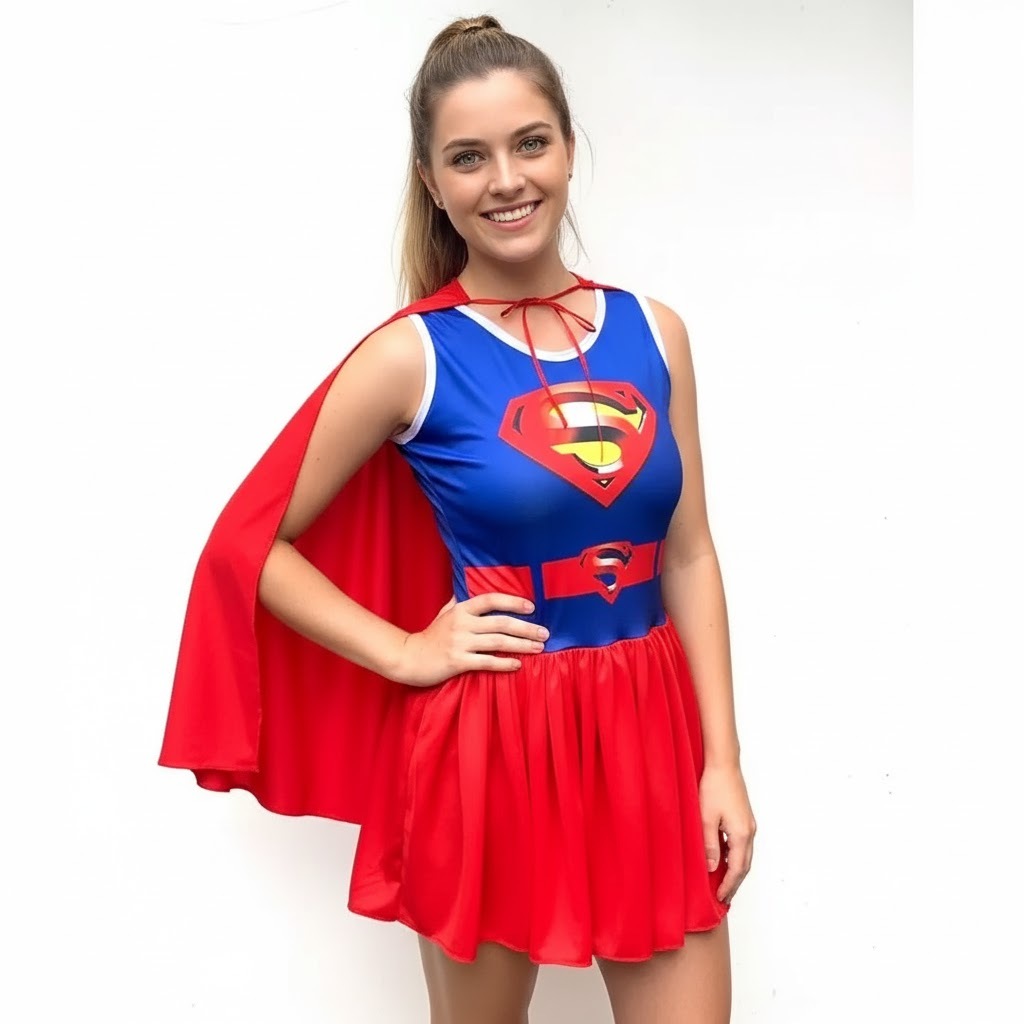 Fantasia de Carnaval Exército Prisioneira Police Alerquina Frevo B de Neve Moana SuperGirl Pirata