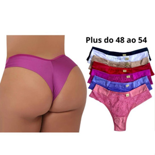 Kit Calcinha Plus size Fio Duplo Lateral Dupla c/ Renda Lingerie Feminina Conforto em Oferta na Shopee