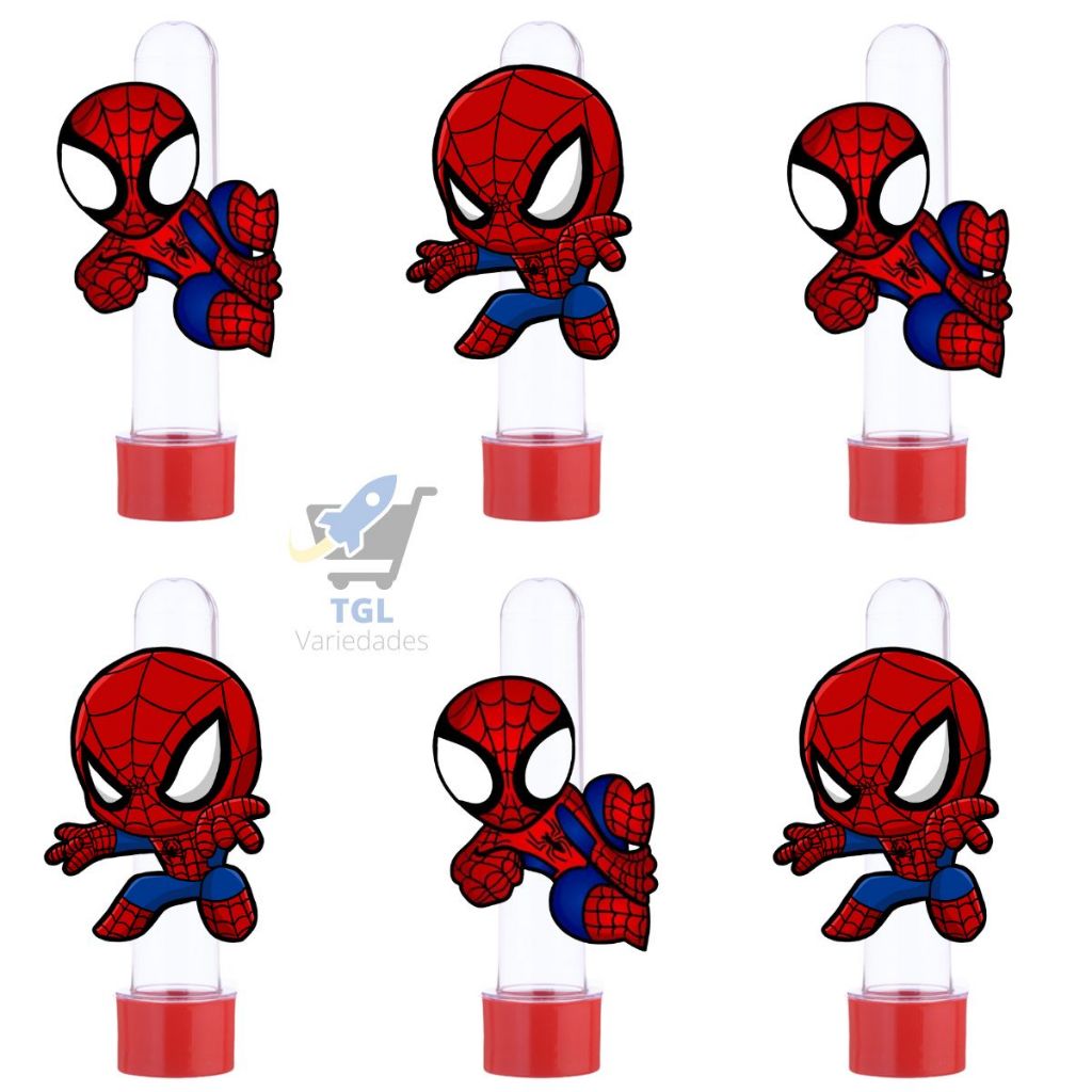 10 Tubetes Homem Aranha Baby Lembrancinha Com Aplique 3D em Oferta na Shopee