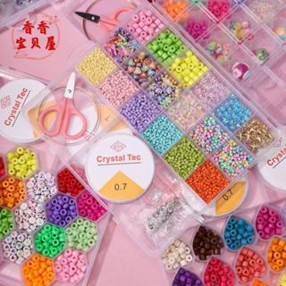 Kit Miçangas Infantil Brinquedo para Pulseira Colar colorido + Silicone e Tesoura para pluseira em Oferta na Shopee