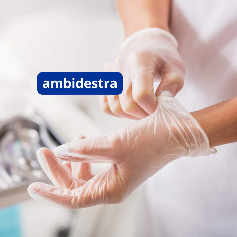 Luva de Procedimento Vinil Transparente Com Pó 1000un Selo Anvisa Descarpack