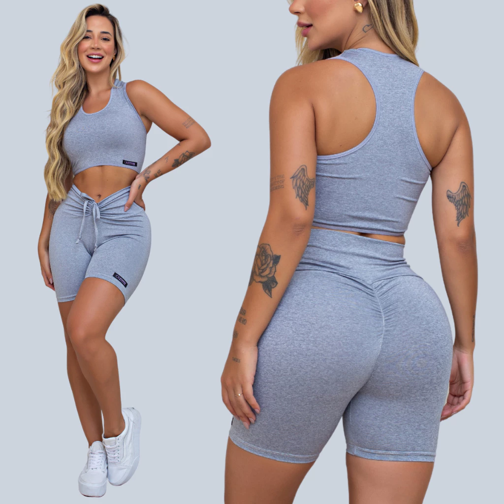 Conjunto Academia Top e Short Levanta Bumbum — imagem 1