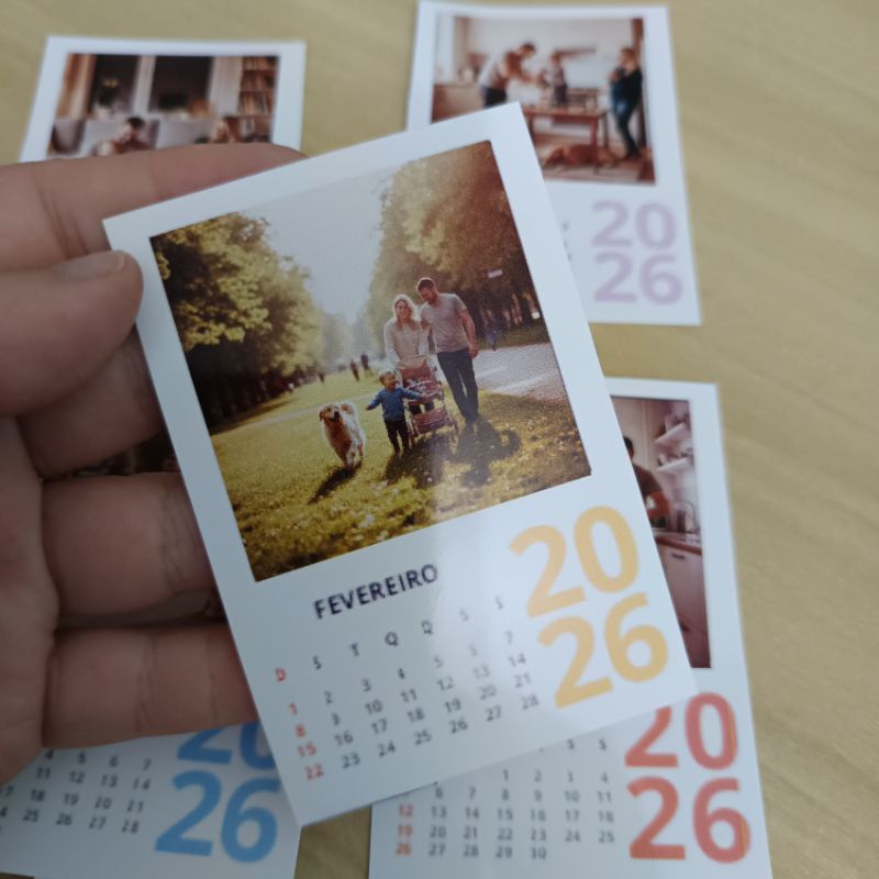 MINI CALENDÁRIO 2026 COM IMÃ PARA GELADEIRA PERSONALIZADO - 1 UNIDADE COM OS 12 MESES DO ANO em Oferta na Shopee