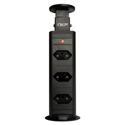 Torre de Tomada de Embutir Retrátil Mesa Multiplug 3 Tomadas Torre de Tomada 20 Amperes