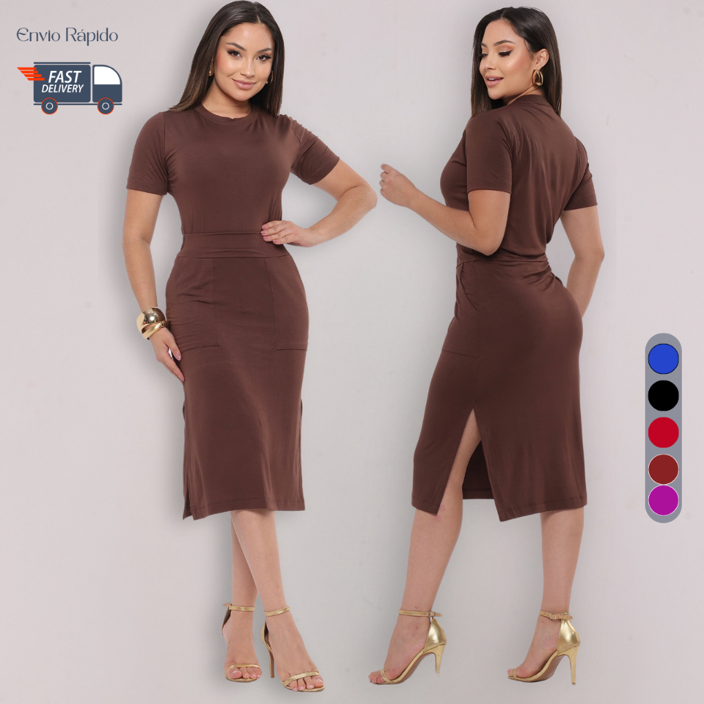 Conjuntos Gola Alta e Saia Cristão Evangélico Básico em Oferta na Shopee