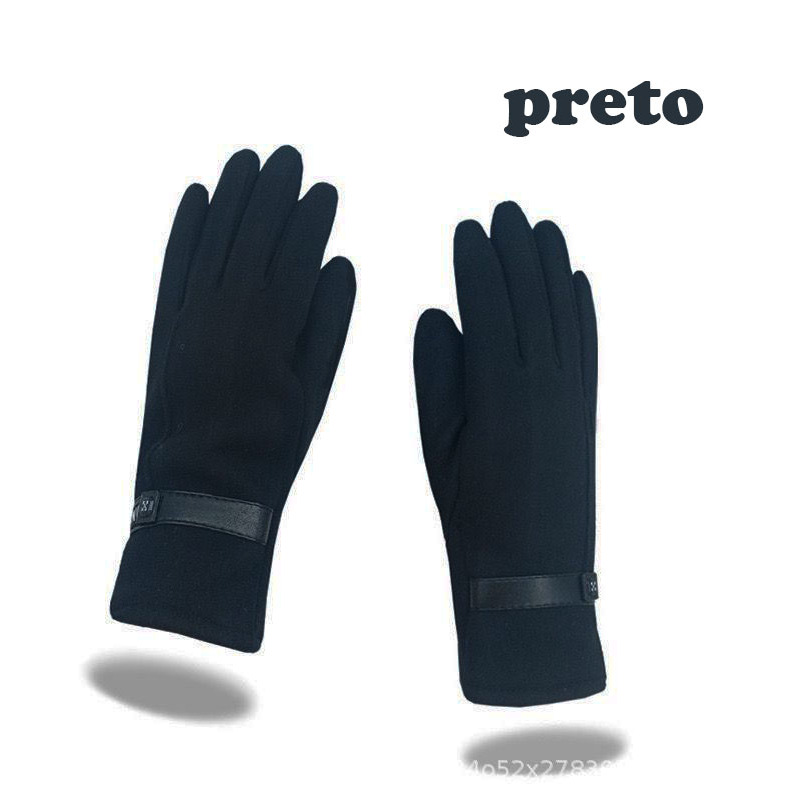 Luvas De Inverno masculino Quentes Com Tela Sensível Ao Toque De Pele De Coelho Condução De Veludo Grosso S-6 em Oferta na Shopee