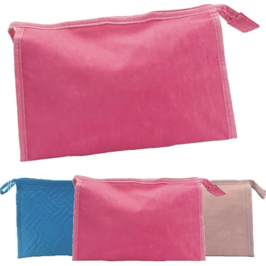 bolsa Nécessaire Colorida cor aleatória rosa, bege, preta, branca, azul