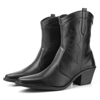 Bota R.A Bordada Western Country Texana Cano Médio Preço Promoção Outono Inverno