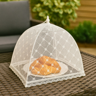 Cobre Alimentos 40x40cm Rede Com Renda Mosquiteiro Para Cozinha e Mesa - Javick em Oferta na Shopee
