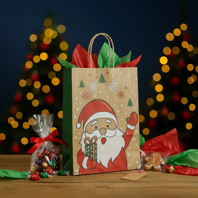 10 SACOLAS NATAL KRAFTSANTA CLAUS 17,5X8,5X21,5CM 2227 (LC) NATAL 2025 (CHOCO) · foto 2