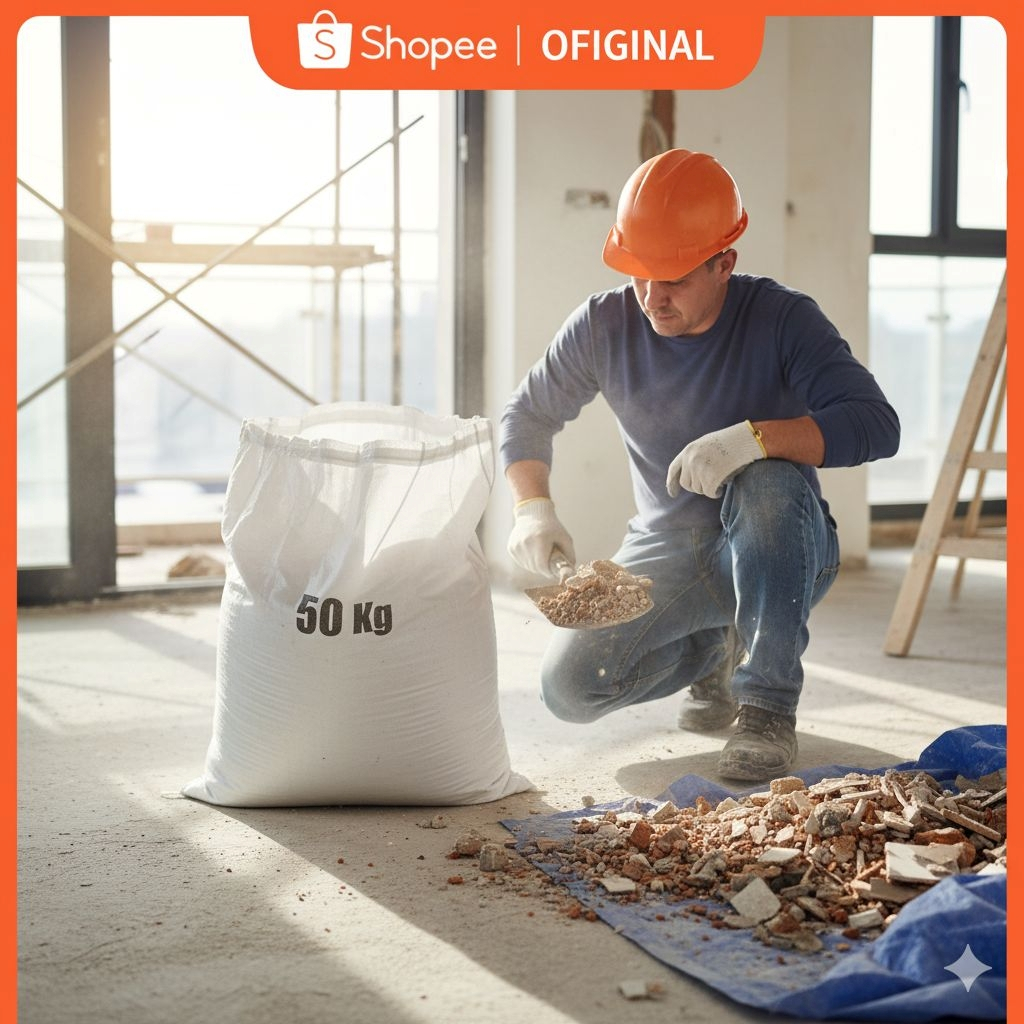 SACO RÁFIA ENTULHO PARA CONSTRUÇÃO 50X75CM 1 UNIDADE RAÇÃO RECICLAGEM RESISTENTE OBRA