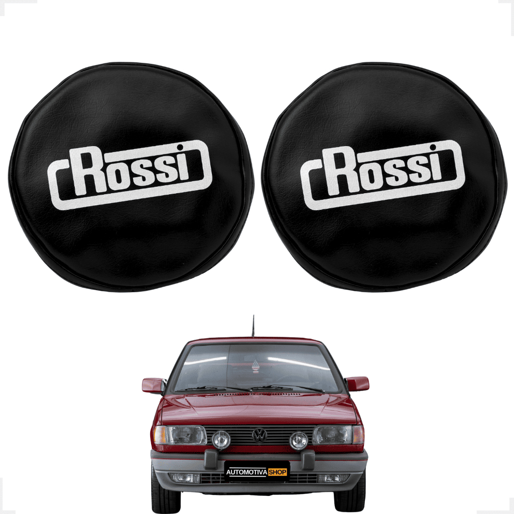 Par Capa Branca Preta Emblema Lucas Rossi Farol Milha Gol Kombi Fusca