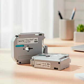 Kit 2 Fitas para Rotulador M-K231 12mm x 8m Reposição Impressão Branco com Escrita Preta em Oferta na Shopee